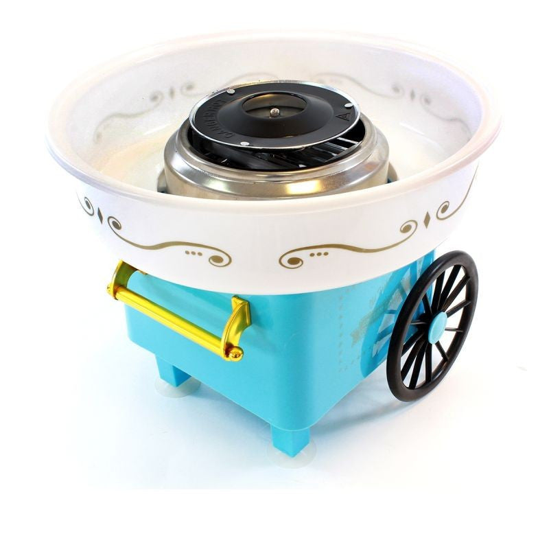 Aparat de facut vata de zahar 500w include 200 betisoare bol 30 cm culoare albastru