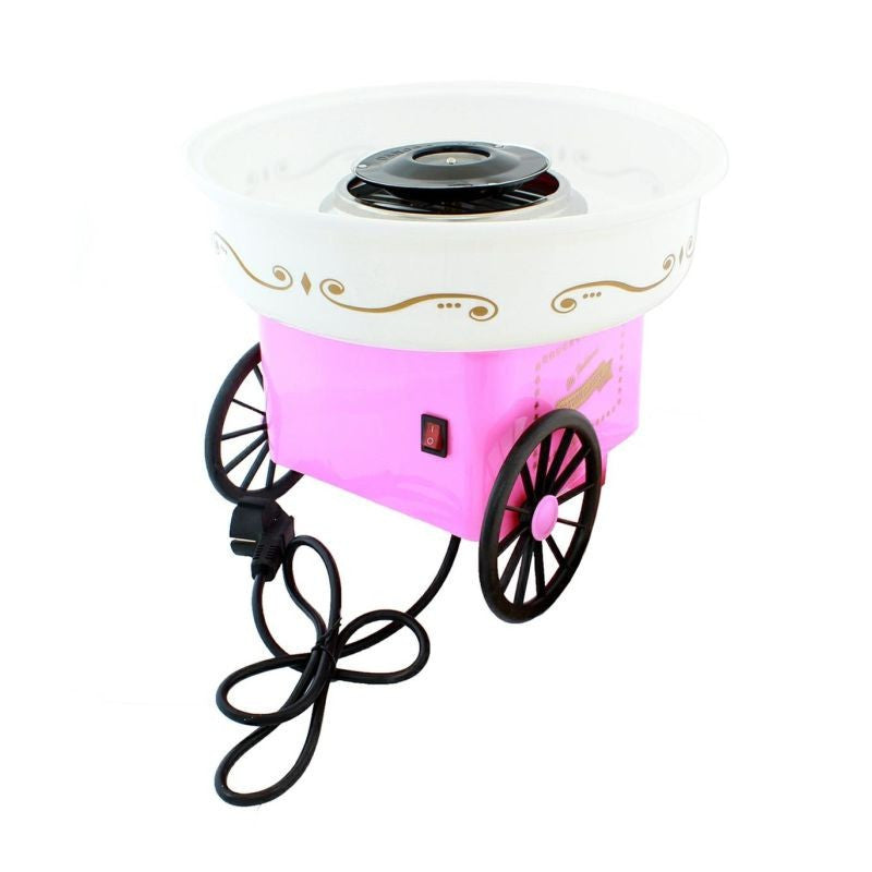 Aparat de facut vata de zahar 500w include 200 betisoare bol 30 cm culoare roz
