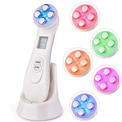 Aparat masaj facial cu ultrasunet 5 in 1 fototerapie antirid ecran lcd reincarcabil 750mah