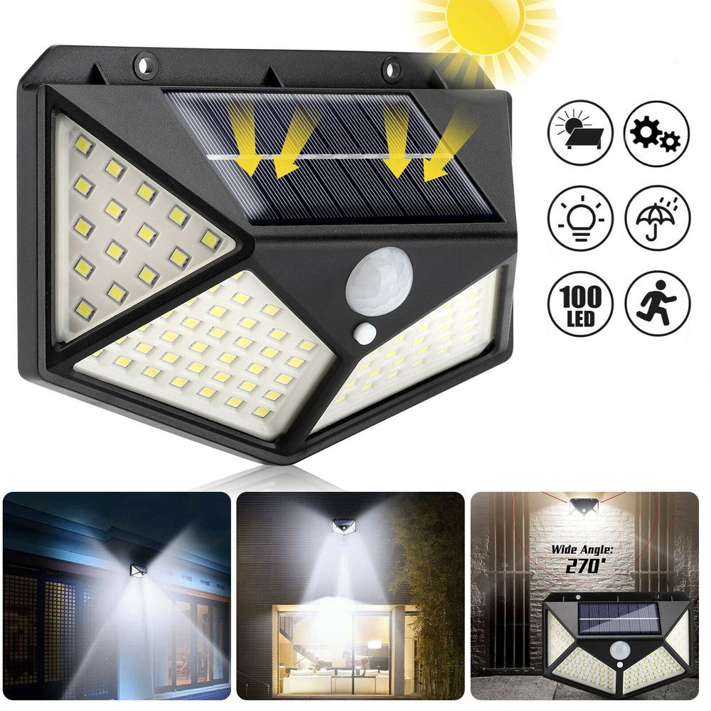 Aplica solara 100 led-uri cu Senzor miscare si Fixare perete
