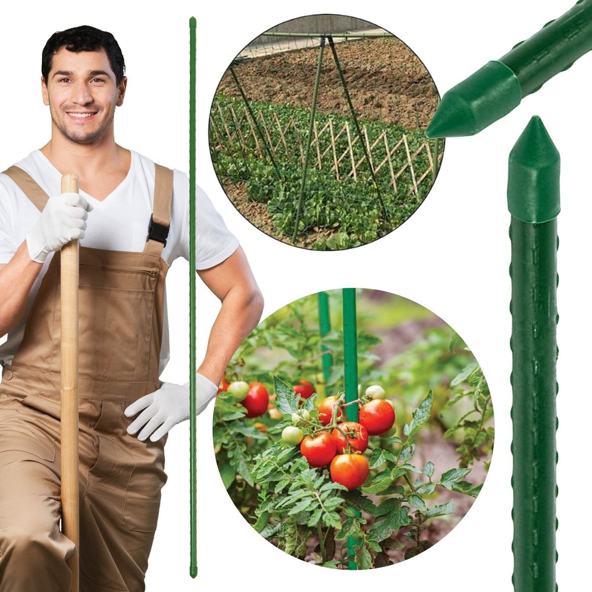 Arac gradina lungime 120 cm diametru 11 mm otel si plastic verde