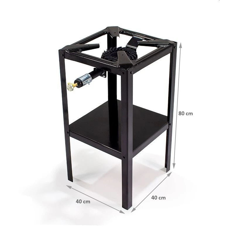 Arzator pentru gaz 8.5 kw din fonta 40x40x80 cm raft depozitare