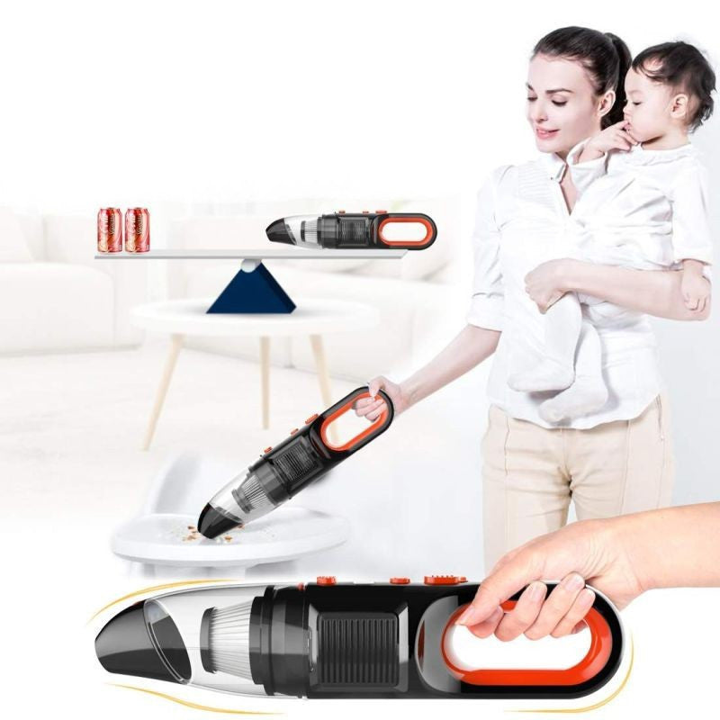 Aspirator portabil cu vacuum 120w 3 capete si perii lanterna acumulator filtru hepa