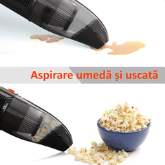 Aspirator portabil cu vacuum 120w 3 capete si perii lanterna acumulator filtru hepa