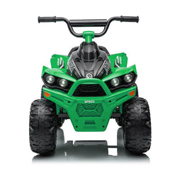 Atv electric pentru copii 2 - 35w 2 trepte de viteza cla-on muzica lumini fata roti spuma eva 3-8 ani verde
