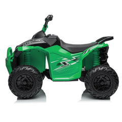 Atv electric pentru copii 2 - 35w 2 trepte de viteza cla-on muzica lumini fata roti spuma eva 3-8 ani verde
