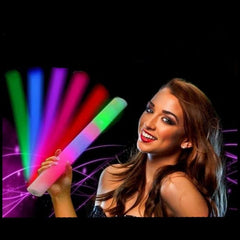 Bagheta foam stick cu led pentru petreceri 47 cm culoare roz