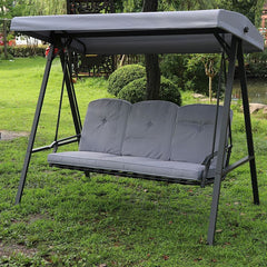 Balansoar gradina 3 locuri Copertina Impermeabila 205x118x184 cm Gri