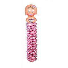 Balon folie figurina gigant bebelus 200 cm suport inclus set 16 piese culoare roz