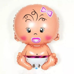 Balon folie figurina gigant bebelus 200 cm suport inclus set 16 piese culoare roz
