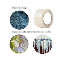 Banda adeziva pentru reparatia foliei pe solar 50 mm x20 m transparenta