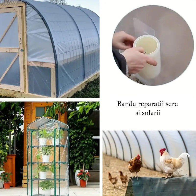 Banda adeziva reparatie crapatura folie solar transparenta 150 mm x 20 m