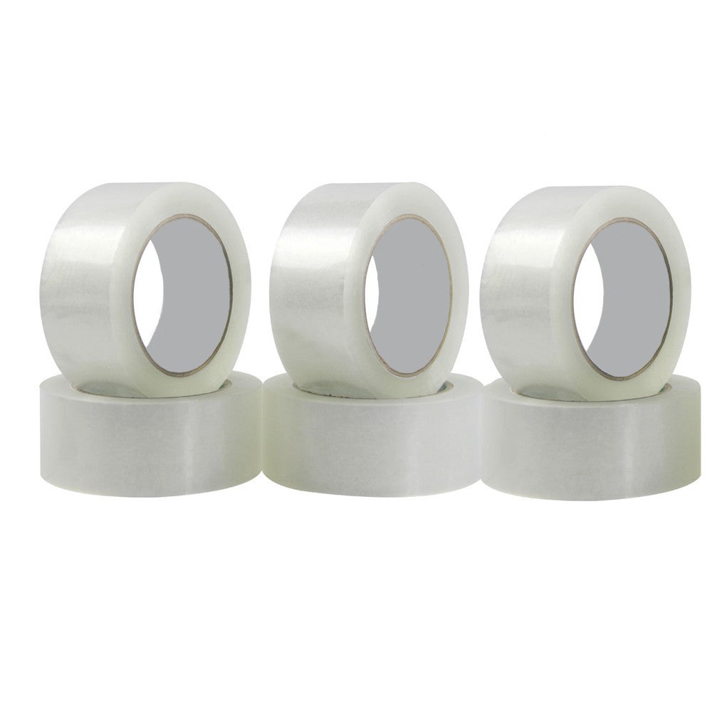 Banda adeziva transparenta baza solvent 48mmx60m ambalare set 6 role