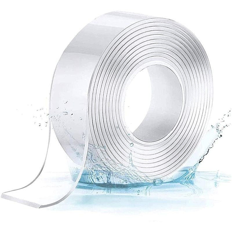 Banda dublu adeziva reutilizabila transparenta 3x300 cm impermeabila