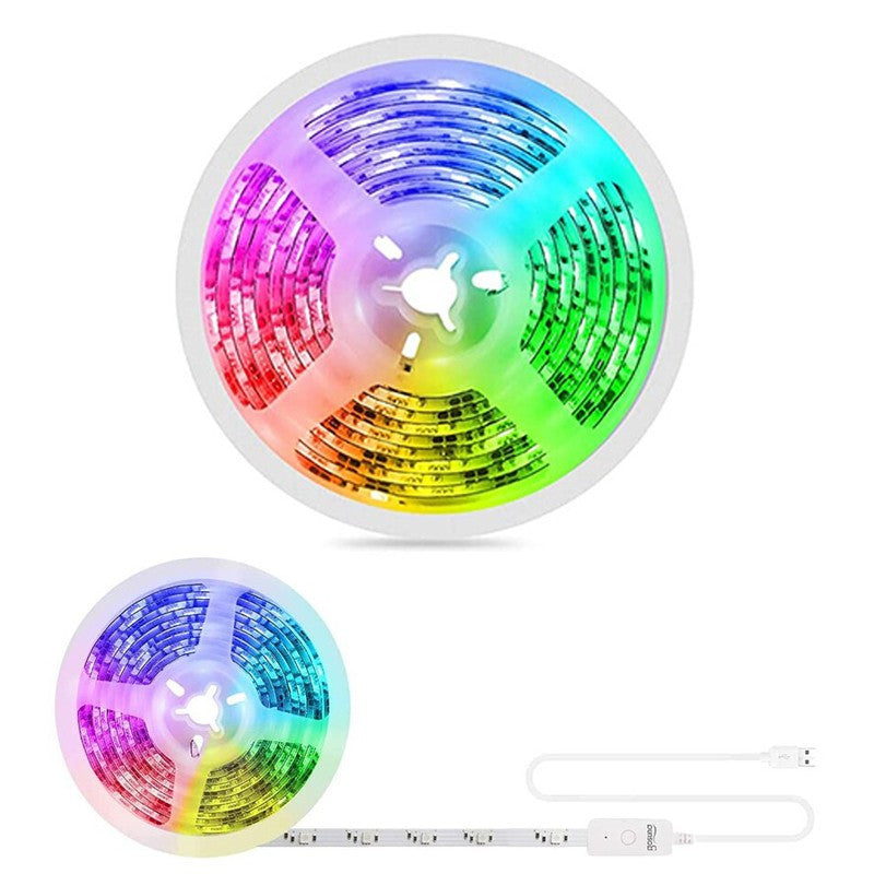 Banda led rgb smart wi-fi ios android 2.8 m control vocal sincronizare muzica configurare simpla