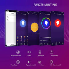 Banda led rgb smart wi-fi ios android 2.8 m control vocal sincronizare muzica configurare simpla