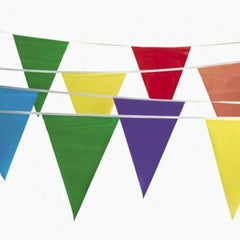 Banner stegulete 48 steaguri multicolore lungime ghirlanda 30 m poliester