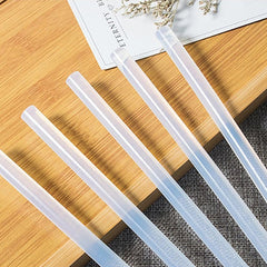 Batoane silicon pentru lipit diametru 7 mm transparente set 10 bucati