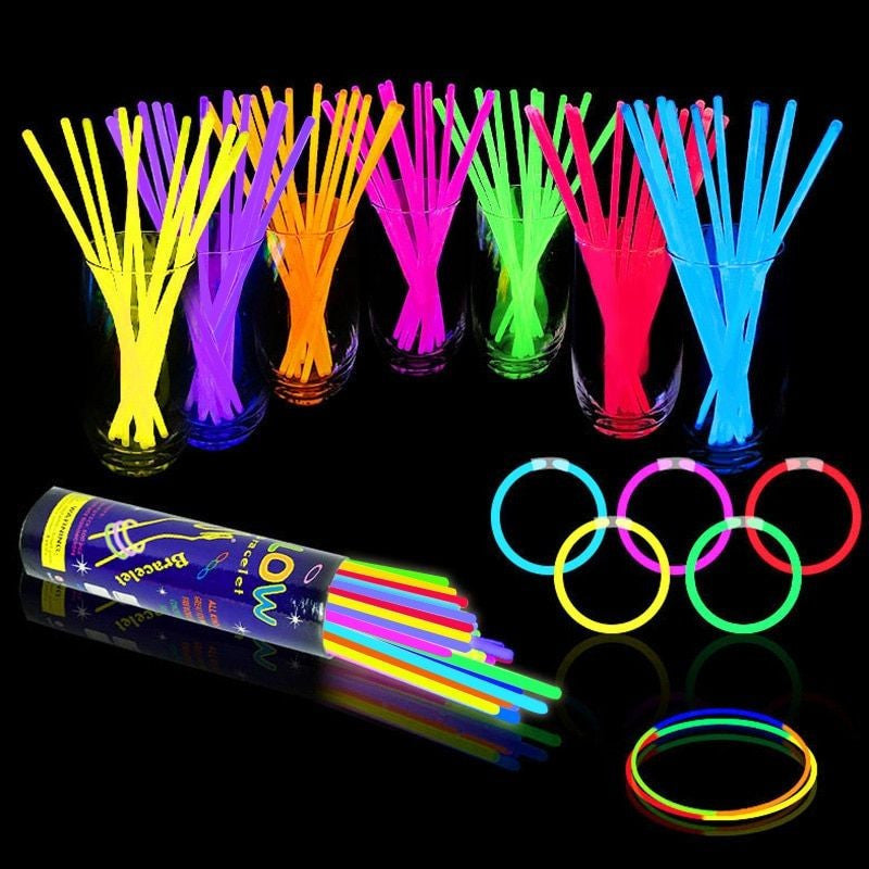 Betisoare bratari luminoase glow sticks diverse culori set 100 bucati