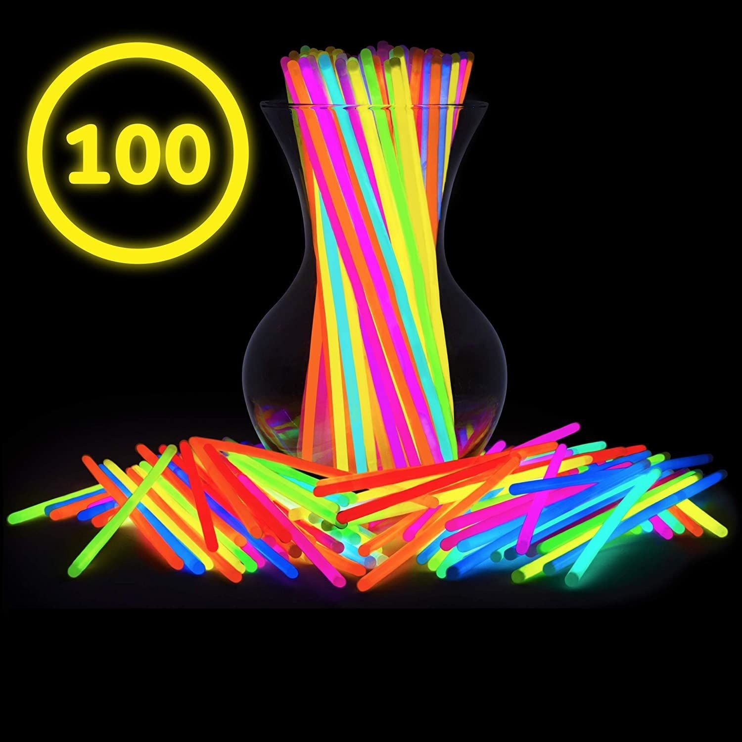 Betisoare bratari luminoase glow sticks diverse culori set 100 bucati