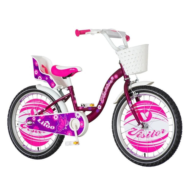 Bicicleta 20 inch cadru otel frana v-brake scaun de papusi cu centuri cos visitor liloo