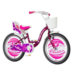 Bicicleta 20 inch cadru otel frana v-brake scaun de papusi cu centuri cos visitor liloo