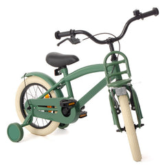Bicicleta copii 12 inch roti ajutatoare detasabile frane v-brake scaun si ghidon reglabile verde