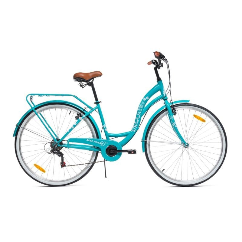 Bicicleta dama maltrack dreamer 28 inch cadru otel 18 inch 6 viteze cos ratan fara bara