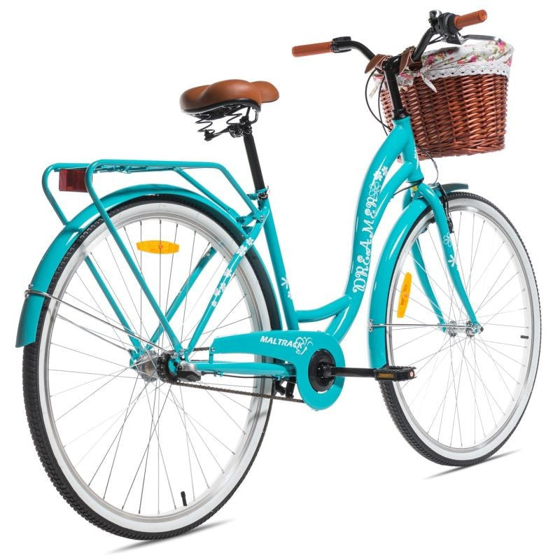 Bicicleta dama maltrack dreamer 28 inch cadru otel 18 inch 6 viteze cos ratan fara bara