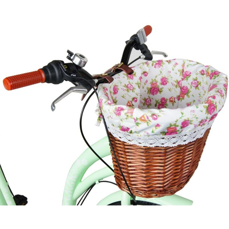 Bicicleta de dama 28 inch 6 viteze cadru otel fara bara cos ratan