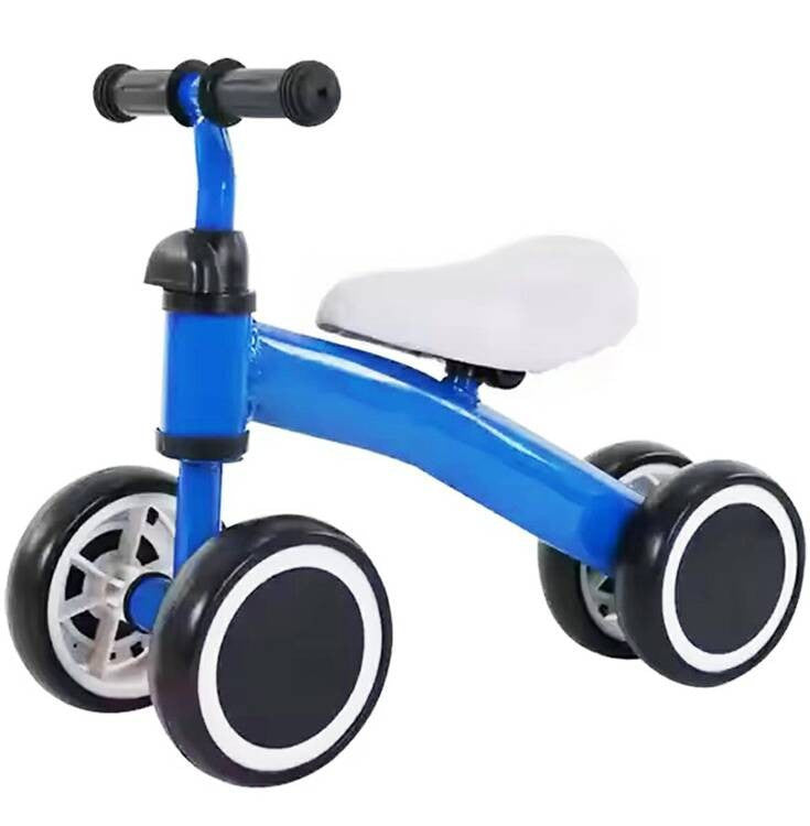 Bicicleta fara pedale pentru copii roti spuma eva cadru otel albastra