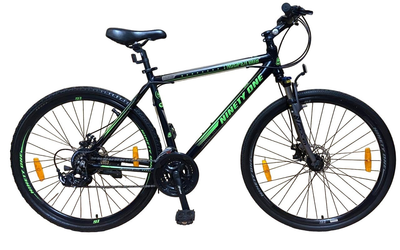 Bicicleta hibrida 700c de munte si oras cadru 18 inch aluminiu 21 viteze shimano frane pe disc