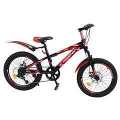 Bicicleta mountain bike roti 20 inch 7 viteze schimbator shimano frane pe disc rosu phoeni-