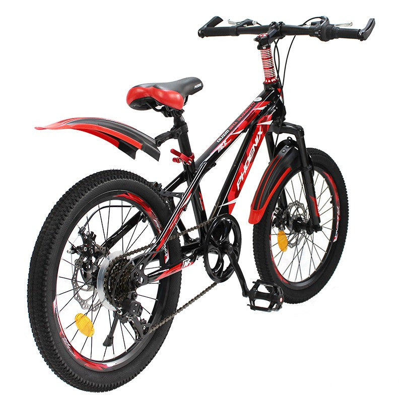 Bicicleta mountain bike roti 20 inch 7 viteze schimbator shimano frane pe disc rosu phoeni-