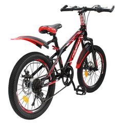 Bicicleta mountain bike roti 20 inch 7 viteze schimbator shimano frane pe disc rosu phoeni-