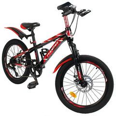 Bicicleta mountain bike roti 20 inch 7 viteze schimbator shimano frane pe disc rosu phoeni-