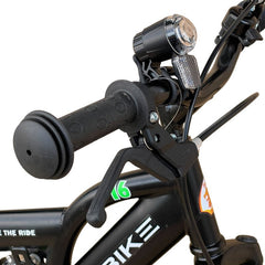 Bicicleta MTB 16 inch suspensii aparatoare lant sistem franare V-Brake negru verde