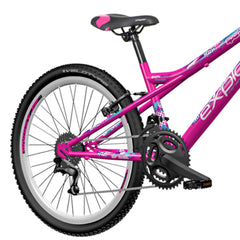 Bicicleta mtb 24 inch cadru otel 18 viteze power frana v-brake explorer spark roz