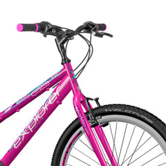 Bicicleta mtb 24 inch cadru otel 18 viteze power frana v-brake explorer spark roz