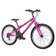 Bicicleta mtb 24 inch cadru otel 18 viteze power frana v-brake explorer spark roz