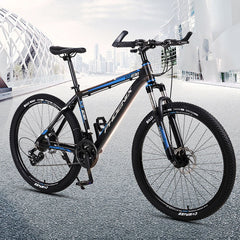 Bicicleta MTB de 26 inch 21 viteze Shimano jante aluminiu frane disc phoenix negru-albastru