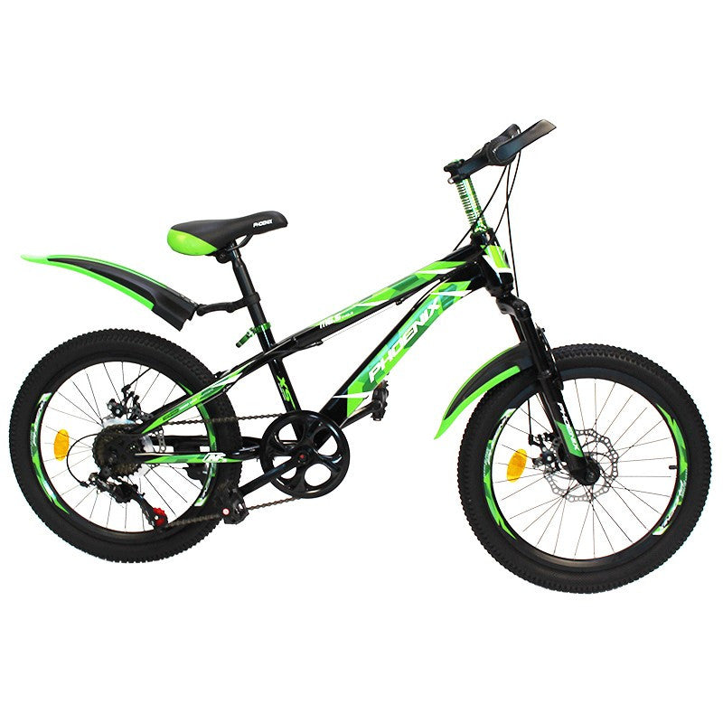 Bicicleta mtb roti 20 inch 7 viteze schimbator shimano jante aluminiu verde