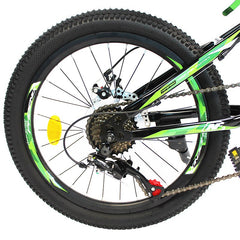Bicicleta mtb roti 20 inch 7 viteze schimbator shimano jante aluminiu verde