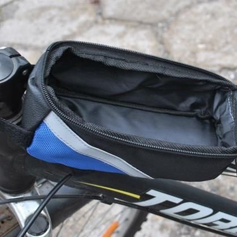 Borseta bicicleta compartiment telefon 7 inch impermeabila fixare cadru