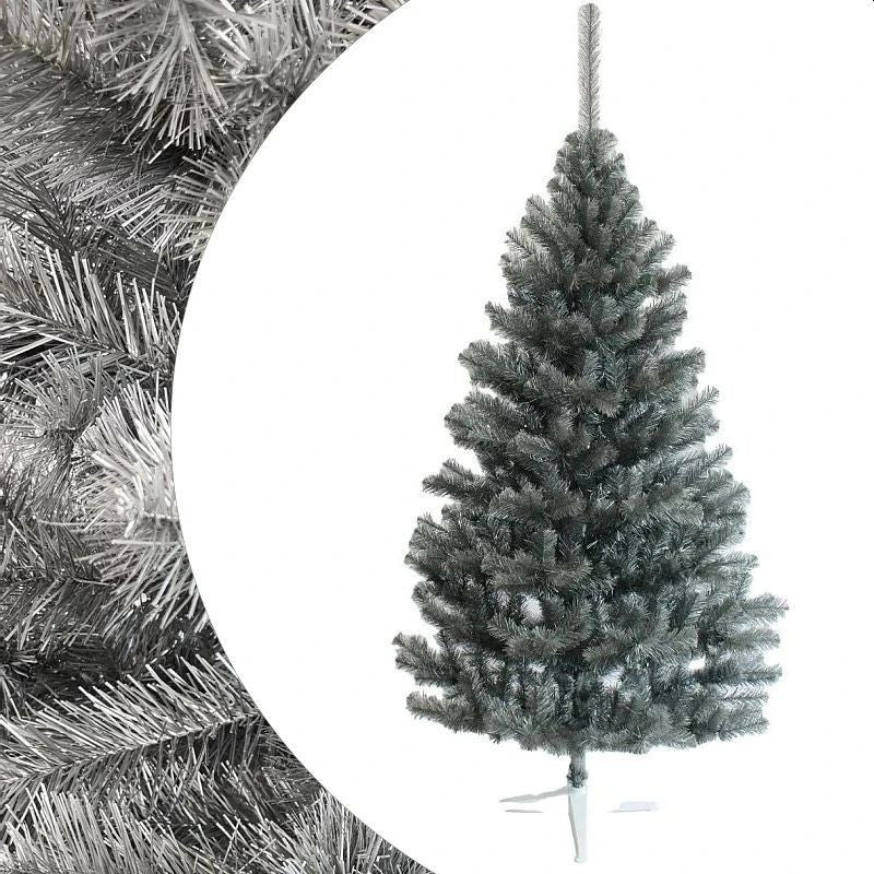 Brad artificial de craciun argintiu imperial grey inaltime 200 cm suport inclus