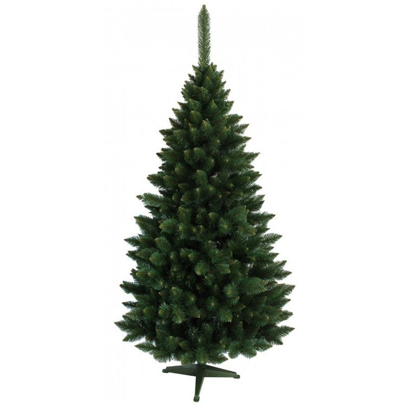 Brad artificial de craciun aspect pin himalaya varfuri ascutite inaltime 220 cm suport inclus