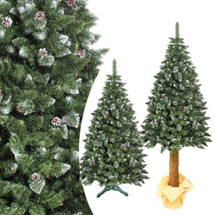Brad artificial Pine Deluxe 190 cm Trunchi lemn autentic aspect natural suport