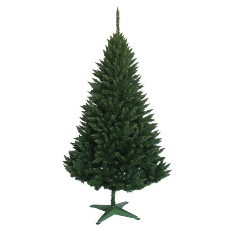 Brad de Craciun artificial Molid 220 cm cetina verde inchis varfuri ascutite suport cadou
