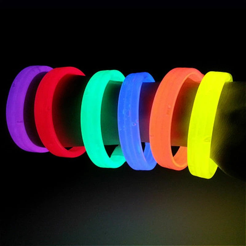 Bratara luminoasa tripla glow sticks 1.5 cm diverse culori culoare albastru