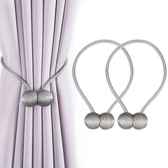 Bratara magnetica de prindere perdele si draperii set 2 bucati argintiu